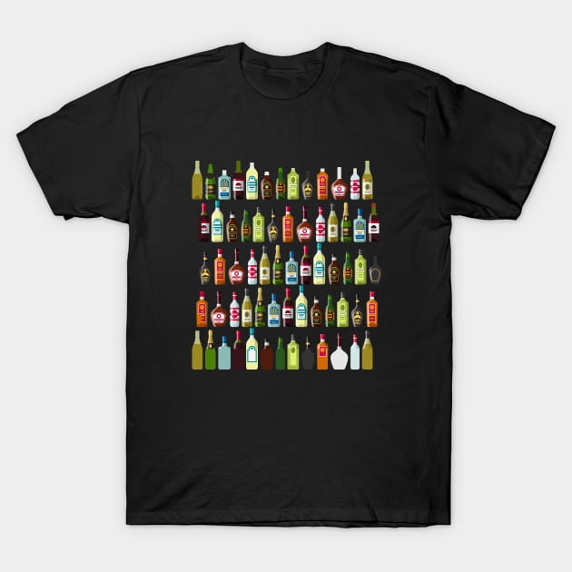 Alcohol bottles T-Shirt by Up Jacket